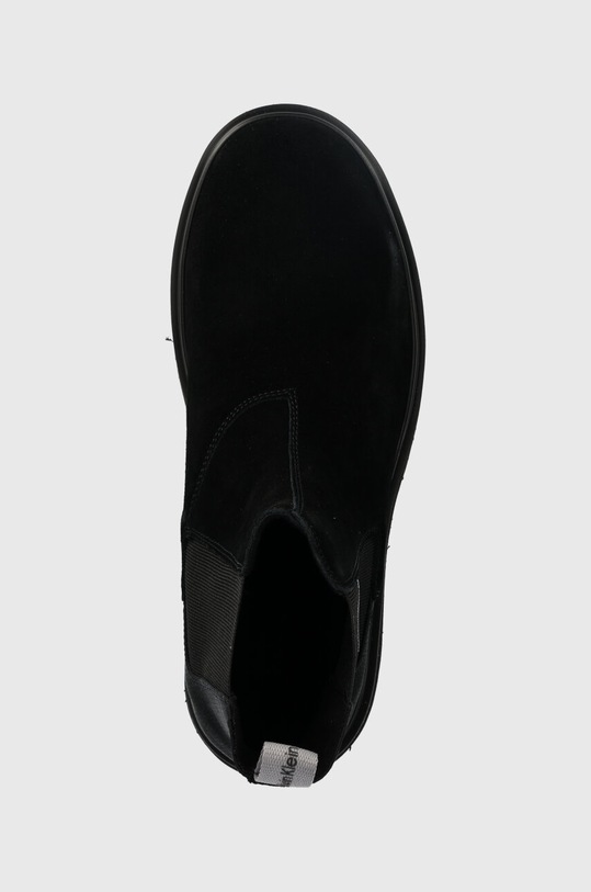 Semišové topánky chelsea Calvin Klein Jeans EVA MID CHELSEA BOOT SUEDE čierna YM0YM00764