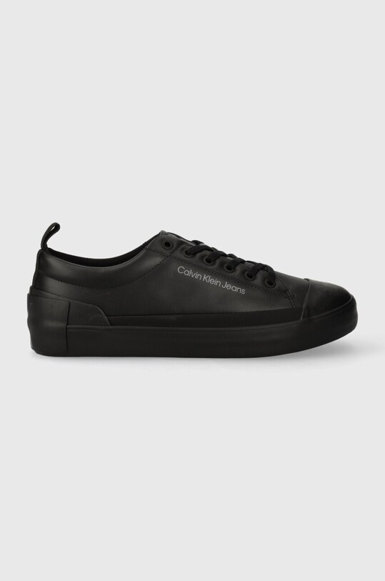Calvin Klein Jeans bőr tornacipő VULCANIZED LACEUP LOW LTH fekete YM0YM00795