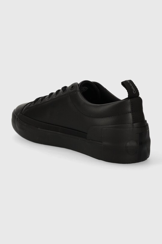 Cipők Calvin Klein Jeans bőr tornacipő VULCANIZED LACEUP LOW LTH YM0YM00795 fekete