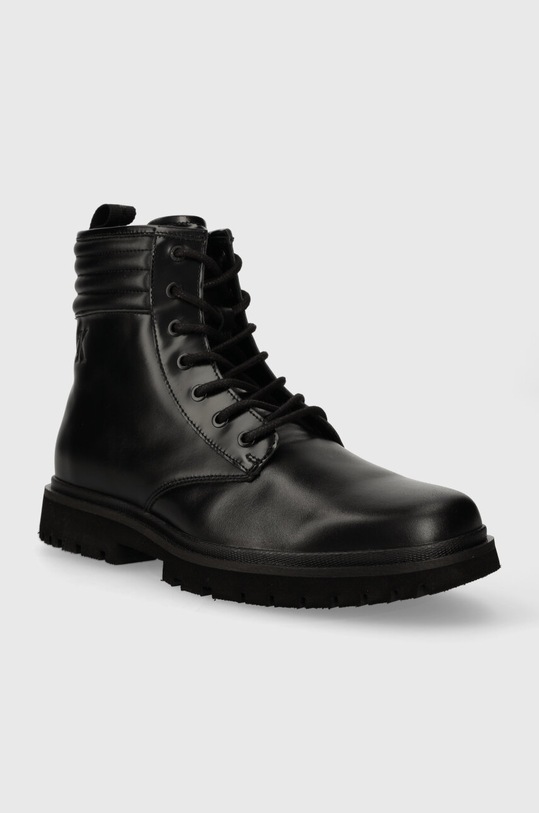 Kožené trapery Calvin Klein Jeans EVA MID LACEUP BOOT LTH YM0YM00837 černá AW23