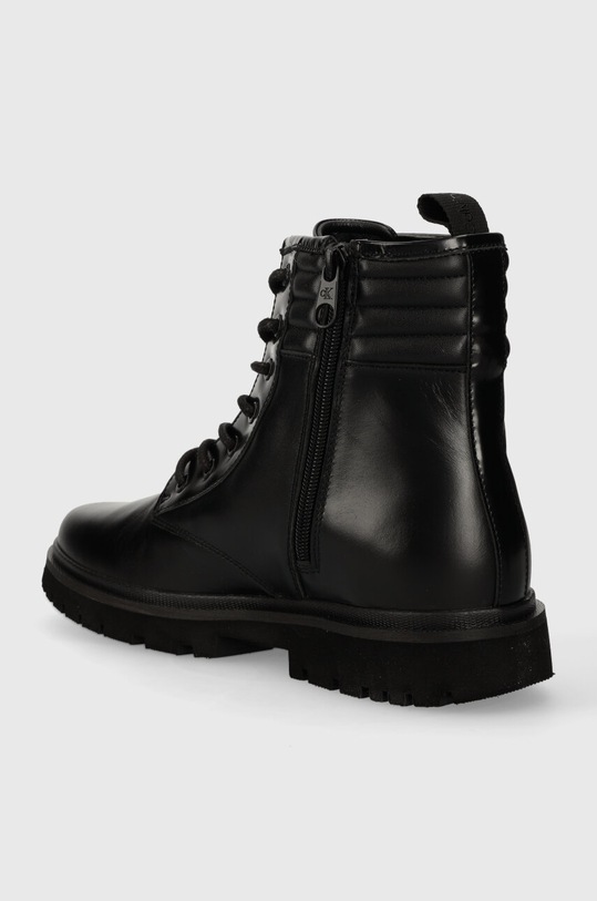 Boty Kožené trapery Calvin Klein Jeans EVA MID LACEUP BOOT LTH YM0YM00837 černá