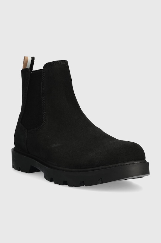 BOSS magasszárú cipő velúrból Adley 50503675.001 fekete AW23