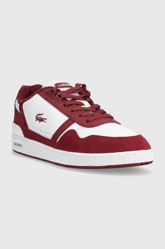 Шкіряні кросівки Lacoste Graphic Print T-Clip 46SMA0070 бордо AW23