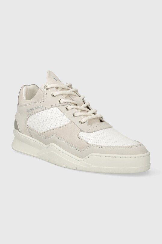 Filling Pieces sneakersy skórzane Low Top Panelled 10120631855 szary AW23
