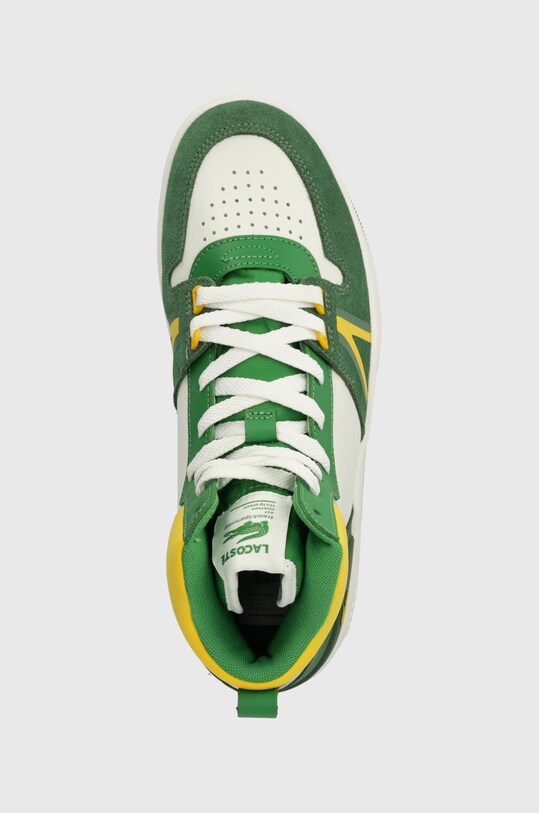 Кожаные кроссовки Lacoste L001 Leather Colorblock High-Top зелёный 45SMA0027
