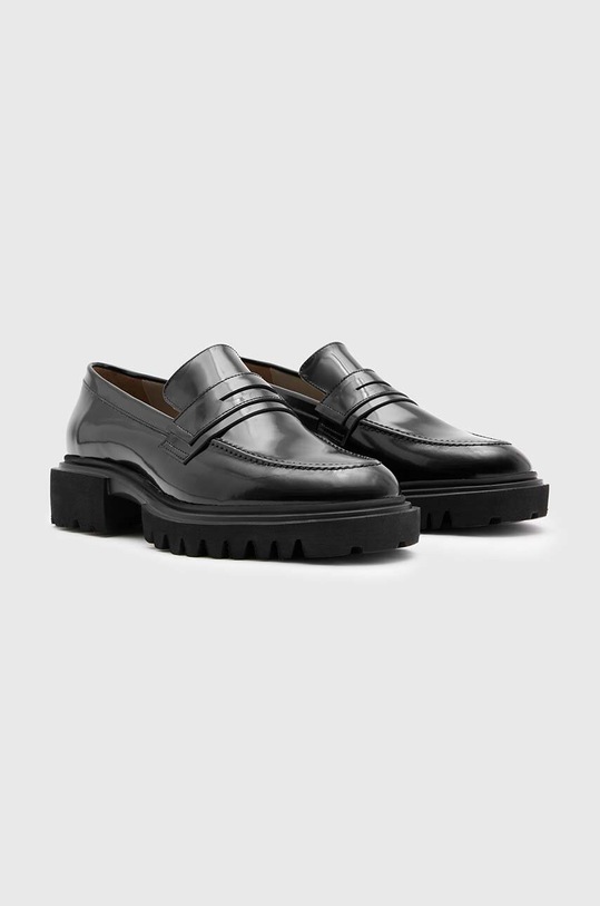 AllSaints półbuty skórzane Vinni MF534Z czarny AW23