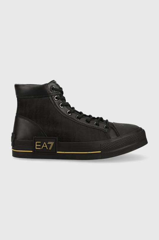 EA7 Emporio Armani scarpe da ginnastica finta pelle fiore nero X8Z037.XK294.M701