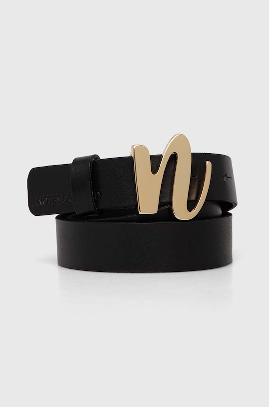 Notes du Nord curea de piele negru 13245