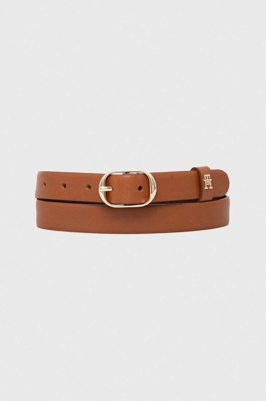 Tommy Hilfiger pasek skórzany brązowy AW0AW14938