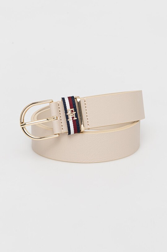 Шкіряний ремінь Tommy Hilfiger бежевий AW0AW14942