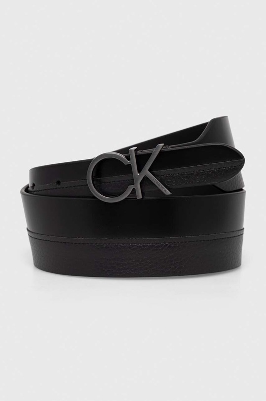 Kožený opasok Calvin Klein čierna K60K610790