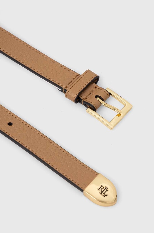 Lauren Ralph Lauren pasek skórzany 412912036 beżowy AA00