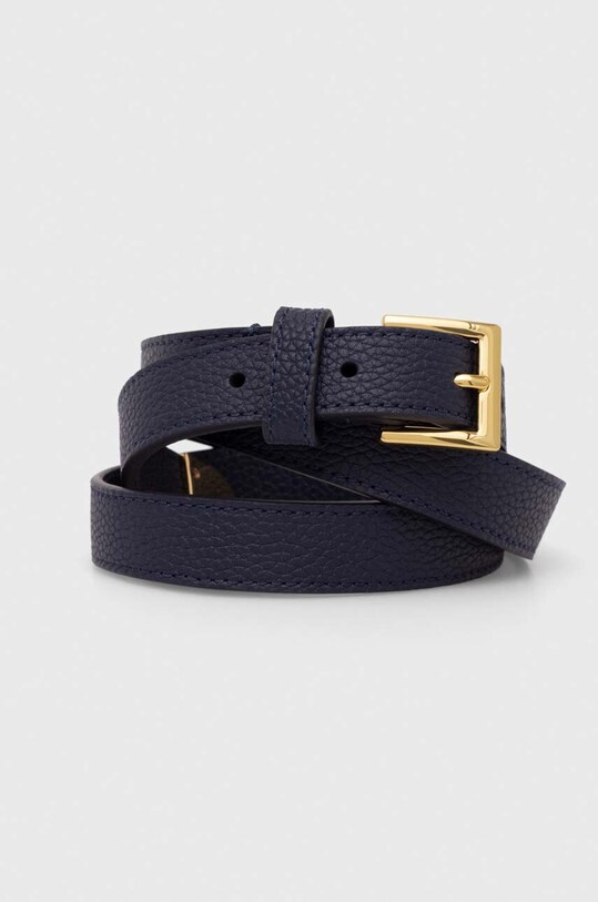 Lauren Ralph Lauren pasek skórzany granatowy 412912036