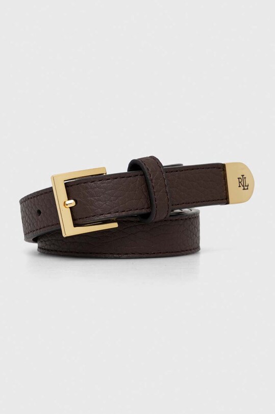 Lauren Ralph Lauren pasek skórzany brązowy 412912036