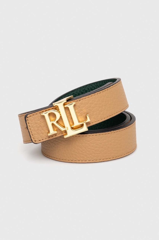 Lauren Ralph Lauren pasek skórzany dwustronny 412912039 zielony AA00