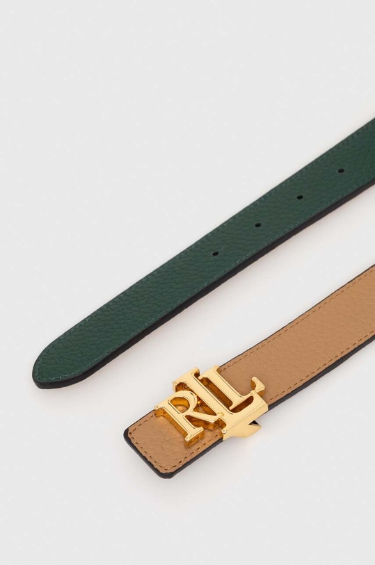 Akcesoria Lauren Ralph Lauren pasek skórzany dwustronny 412912039 zielony
