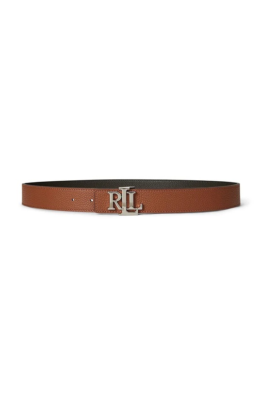 Αναστρέψιμη δερμάτινη ζώνη Lauren Ralph Lauren καφέ 412912039