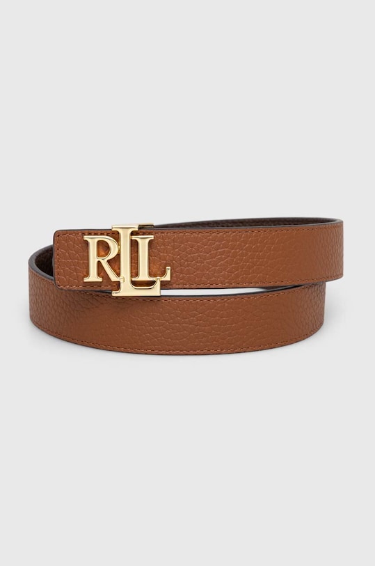 Lauren Ralph Lauren pasek skórzany dwustronny brązowy 412912039