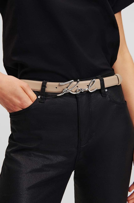 Кожен колан Karl Lagerfeld 235W3101 бежов
