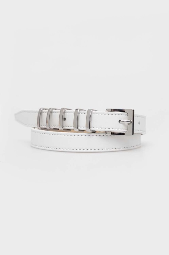 Kožený pásek Patrizia Pepe bílá 8W0015.L048