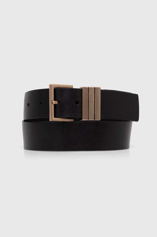 AllSaints pasek skórzany czarny AS300659