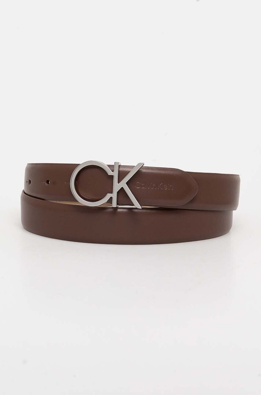 Шкіряний ремінь Calvin Klein коричневий K60K610157