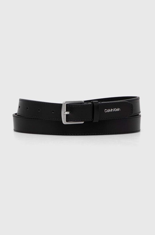 Δερμάτινη ζώνη Calvin Klein μαύρο K60K611015
