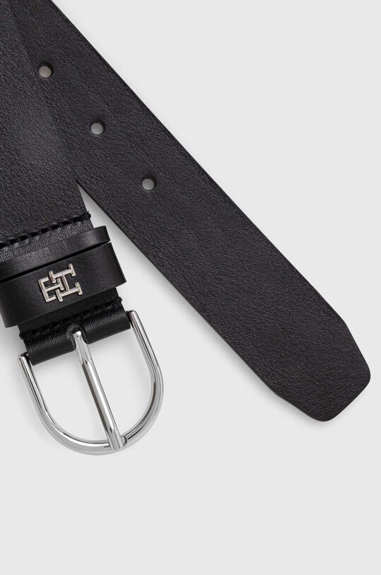 Kožený opasok Tommy Hilfiger AW0AW15387 čierna AW23