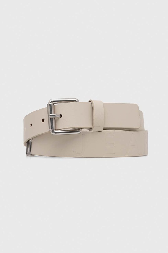 Tommy Jeans pasek skórzany beżowy AW0AW15487