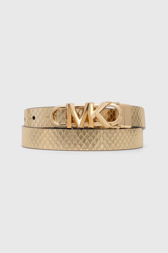 Αναστρέψιμη δερμάτινη ζώνη MICHAEL Michael Kors χρώμα: χρυσαφί | Answear.gr