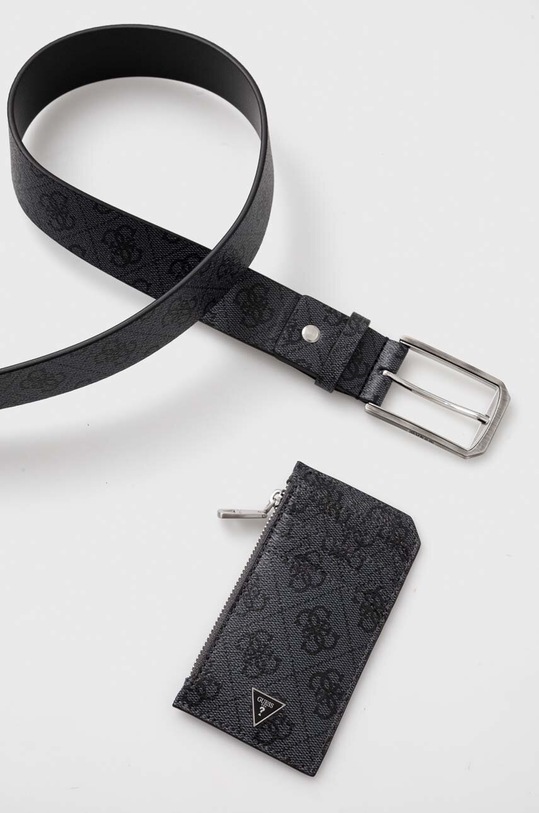 Guess pasek i etui na karty syntetyczny czarny GFBOXM.P3305