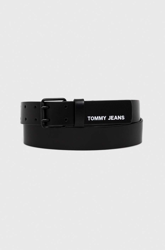 Kožený pásek Tommy Jeans černá AM0AM11193