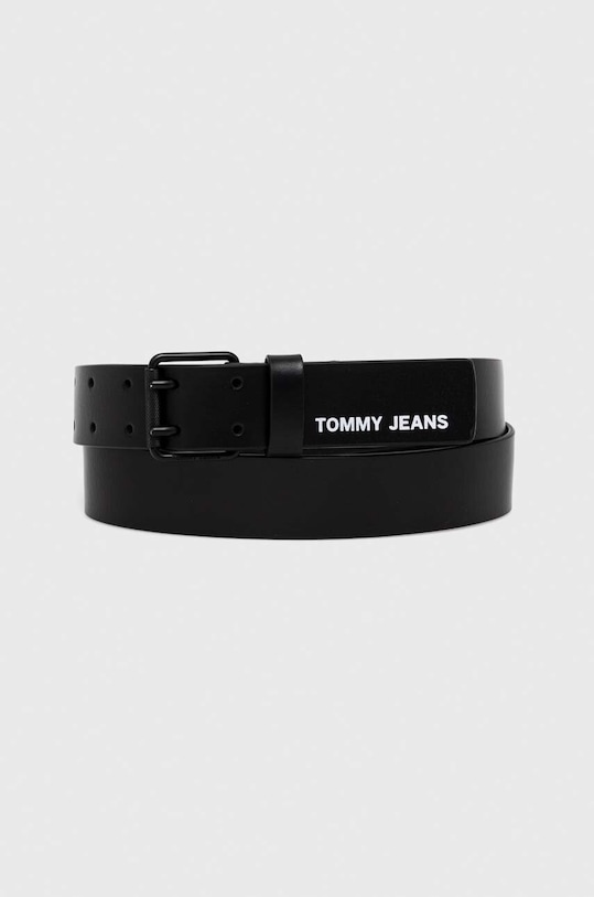 Kožený pásek Tommy Jeans černá AM0AM11193