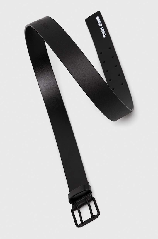 Kožený pásek Tommy Jeans AM0AM11193 černá AW23