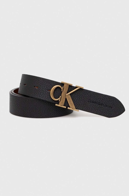 Kožený pásek Calvin Klein Jeans černá K50K510779