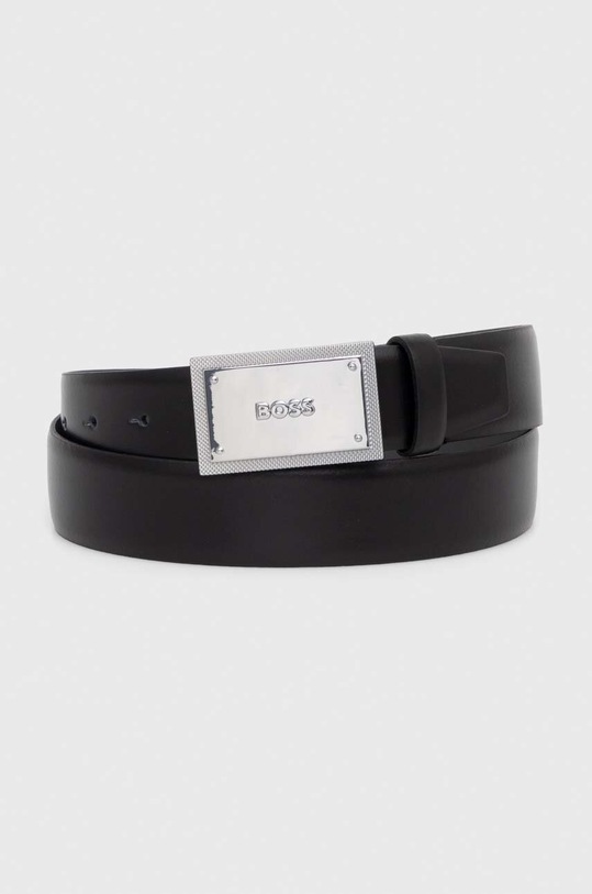 Kožený opasok BOSS čierna 50496735