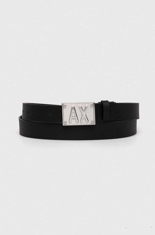 Armani Exchange pasek imitacja skóry licowej czarny 951376.3F801