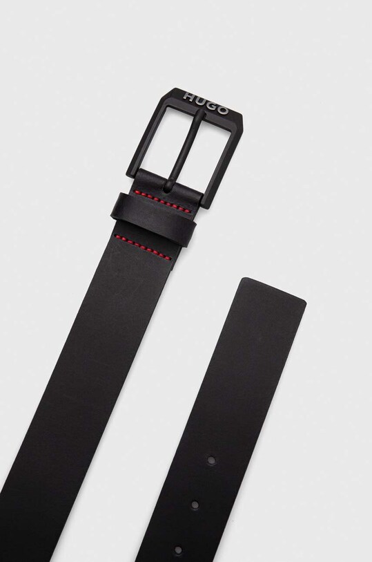 Шкіряний ремінь HUGO 50503404 чорний AW24