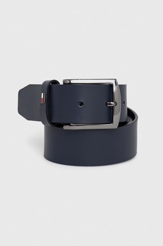 Tommy Hilfiger curea de piele Planet friendly bleumarin AM0AM11455