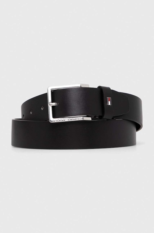 Tommy Hilfiger pasek skórzany Planet friendly czarny AM0AM11461
