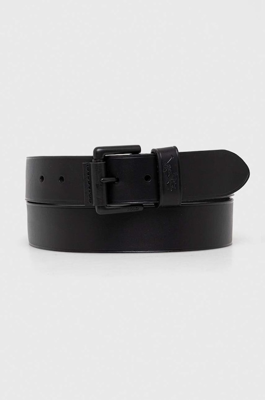 Kožený opasok Polo Ralph Lauren čierna 405898668