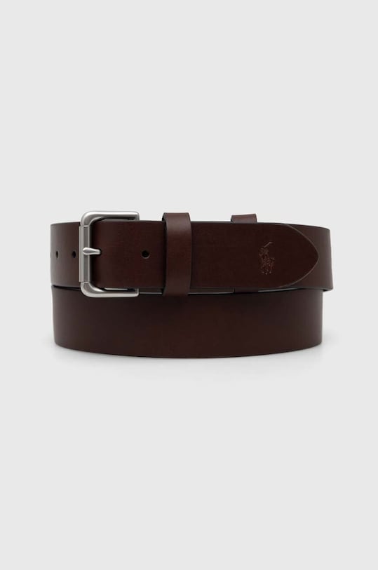 Δερμάτινη ζώνη Polo Ralph Lauren καφέ 405899989