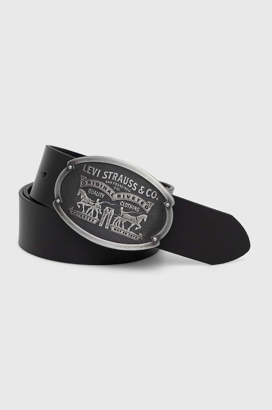 Шкіряний ремінь Levi's чорний 38017.0046