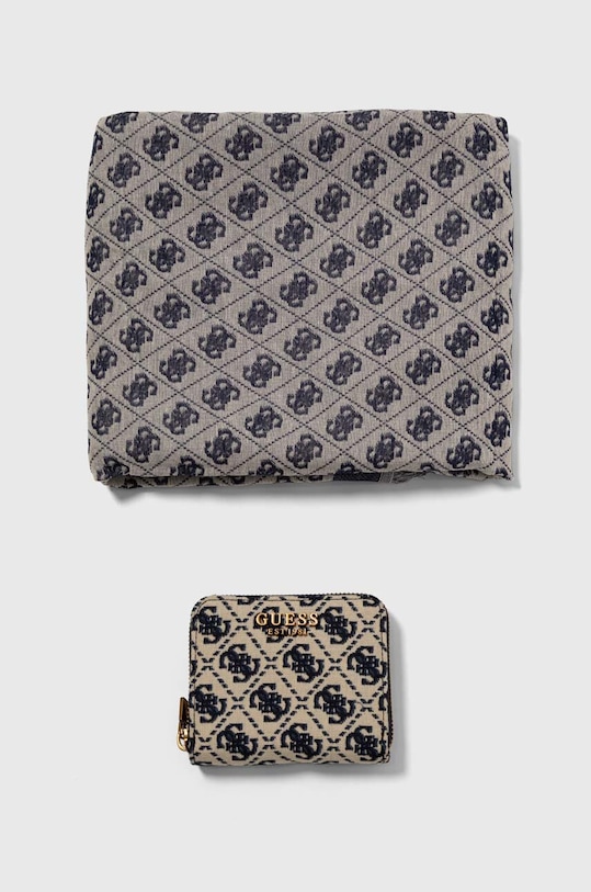 Πορτοφόλι και κασκόλ Guess υφασμάτινο σκούρο μπλε GFBOXW.P3303