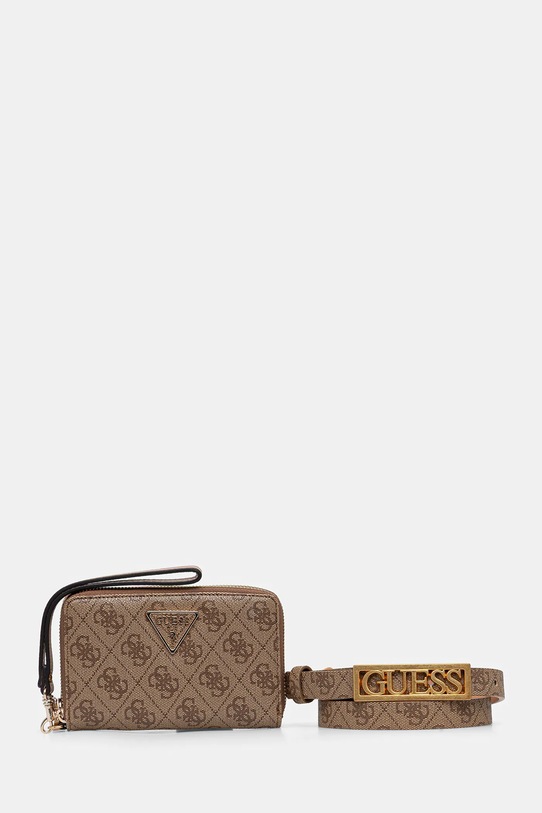 Peněženka a opasek Guess vzorovaný béžová GFBOXW.P3306