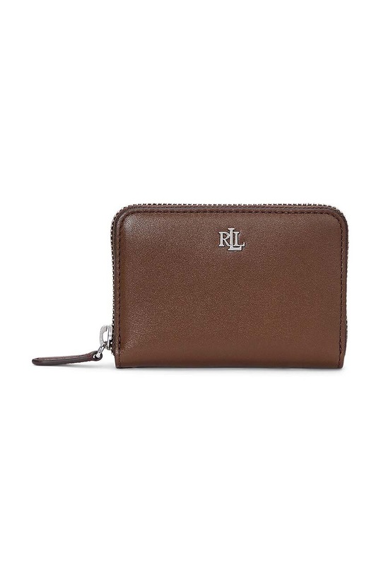 Usnjena denarnica Lauren Ralph Lauren Zrnato usnje rjava 432876729