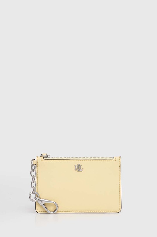 Kožená peněženka Lauren Ralph Lauren přírodní kůže žlutá 432876731