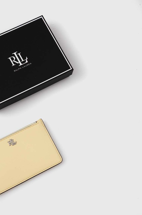 Kožená peněženka Lauren Ralph Lauren žlutá 432876731