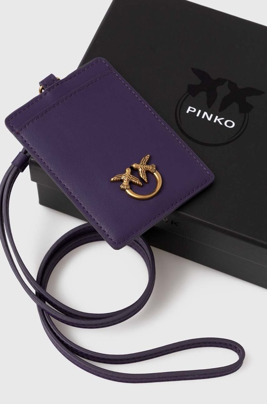 Шкіряний чохол на банківські карти Pinko фіолетовий 101756.A0F1