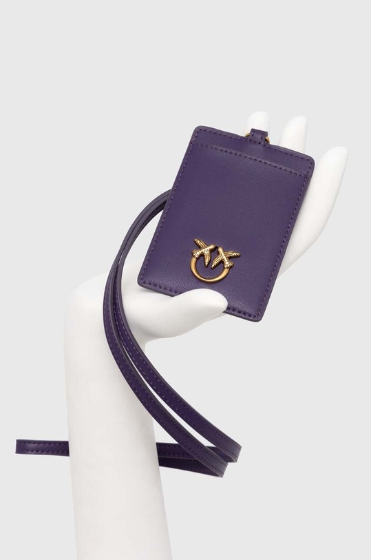 Шкіряний чохол на банківські карти Pinko 101756.A0F1 фіолетовий
